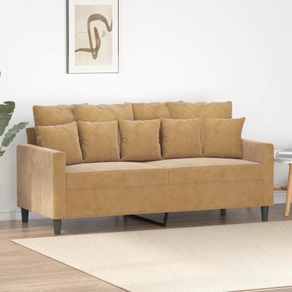 Canapea cu 2 locuri, maro, 140 cm, catifea GartenMobel Dekor