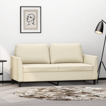 Canapea cu 2 locuri, crem, 140 cm, piele ecologică GartenMobel Dekor