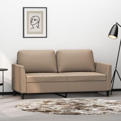 Canapea cu 2 locuri, cappuccino, 140 cm, piele ecologică GartenMobel Dekor