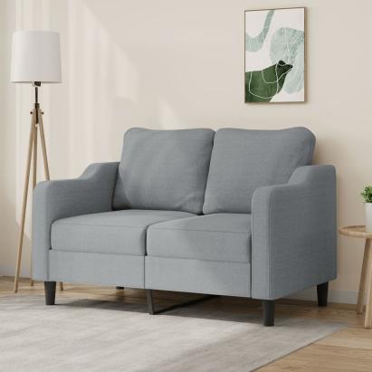 Canapea cu 2 locuri, gri deschis, 120 cm, material textil GartenMobel Dekor