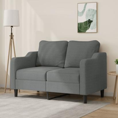 Canapea cu 2 locuri, gri închis, 120 cm, material textil GartenMobel Dekor