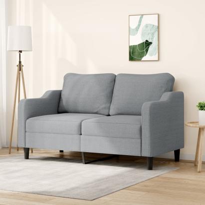 Canapea cu 2 locuri, gri deschis, 140 cm, material textil GartenMobel Dekor