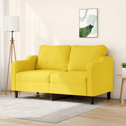 Canapea cu 2 locuri, galben deschis, 140 cm, material textil GartenMobel Dekor