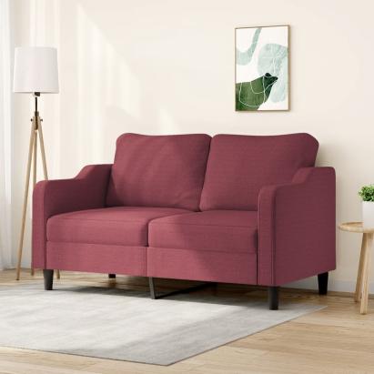 Canapea cu 2 locuri, roșu vin, 140 cm, material textil GartenMobel Dekor