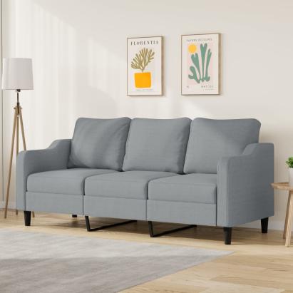 Canapea cu 3 locuri, gri deschis, material 180CM textil GartenMobel Dekor