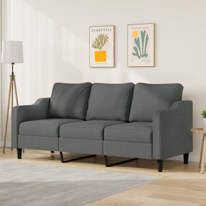 Canapea cu 3 locuri, gri închis, 180 cm, material textil GartenMobel Dekor