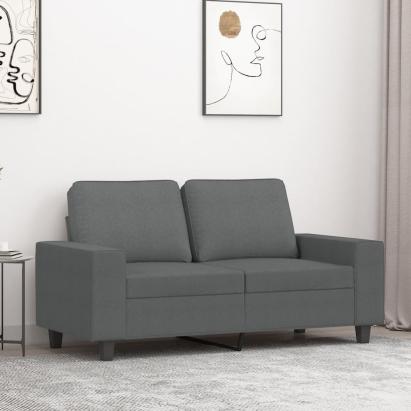 Canapea cu 2 locuri, gri închis, 120 cm, material textil GartenMobel Dekor