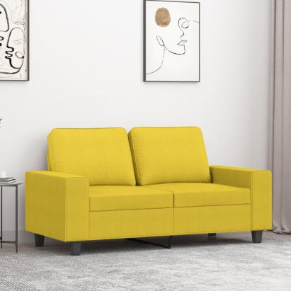 Canapea cu 2 locuri, galben deschis, 120 cm, material textil GartenMobel Dekor