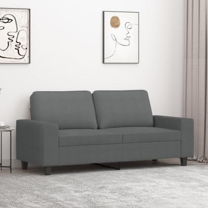 Canapea cu 2 locuri, gri închis, 140 cm, material textil GartenMobel Dekor