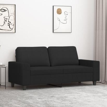 Canapea cu 2 locuri, negru, 140 cm, material textil GartenMobel Dekor