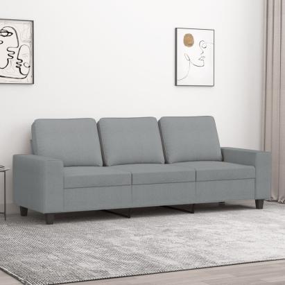 Canapea cu 3 locuri, gri deschis, material 180CM textil GartenMobel Dekor