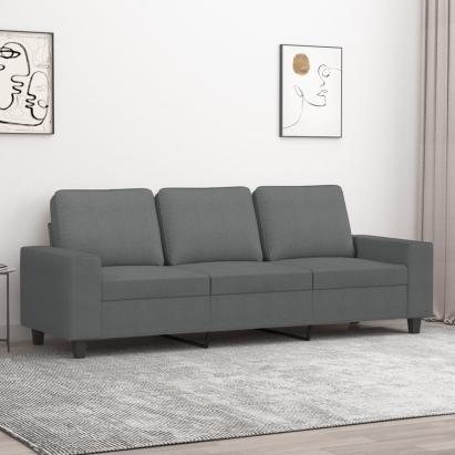 Canapea cu 3 locuri, gri închis, 180 cm, material textil GartenMobel Dekor