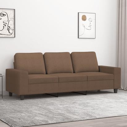Canapea cu 3 locuri, maro, 180 cm, material textil GartenMobel Dekor