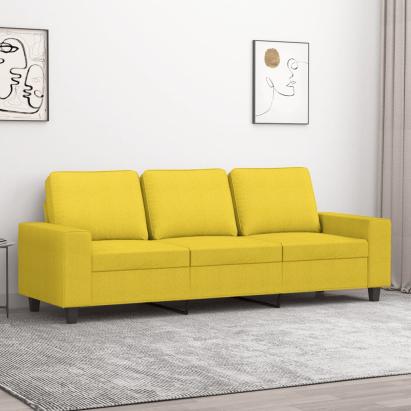 Canapea cu 3 locuri, galben deschis, 180 cm, material textil GartenMobel Dekor