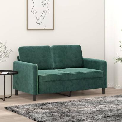Canapea cu 2 locuri, verde închis, 120 cm, catifea GartenMobel Dekor