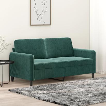 Canapea cu 2 locuri, verde închis, 140 cm, catifea GartenMobel Dekor