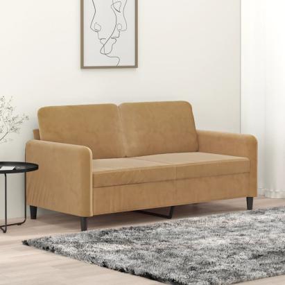 Canapea cu 2 locuri, maro, 140 cm, catifea GartenMobel Dekor