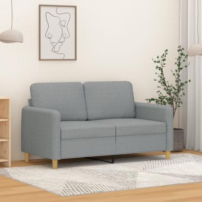 Canapea cu 2 locuri, gri deschis, 120 cm, material textil GartenMobel Dekor