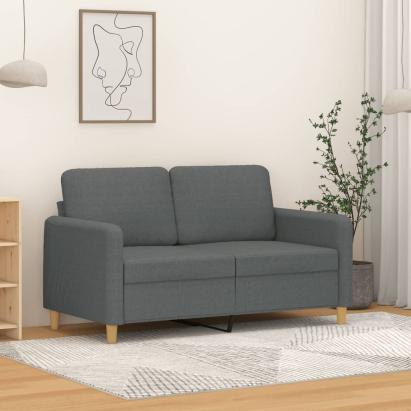 Canapea cu 2 locuri, gri închis, 120 cm, material textil GartenMobel Dekor