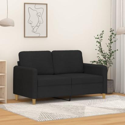 Canapea cu 2 locuri, negru, 120 cm, material textil GartenMobel Dekor