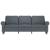 Canapea cu 3 locuri, gri închis, 180 cm, material catifea GartenMobel Dekor