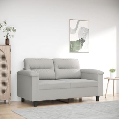 Canapea cu 2 locuri, gri deschis, 120 cm, țesătură microfibră GartenMobel Dekor