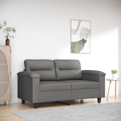 Canapea cu 2 locuri, gri închis, 120 cm, țesătură microfibră GartenMobel Dekor