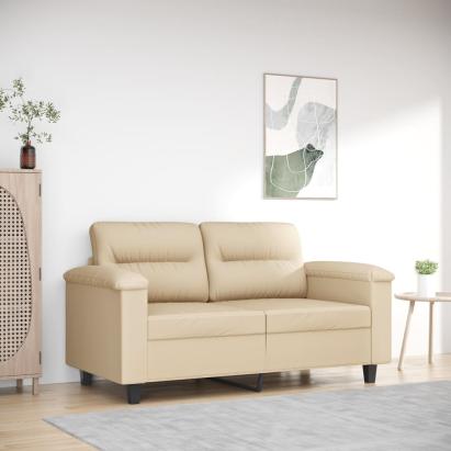 Canapea cu 2 locuri, crem, 120 cm, țesătură microfibră GartenMobel Dekor