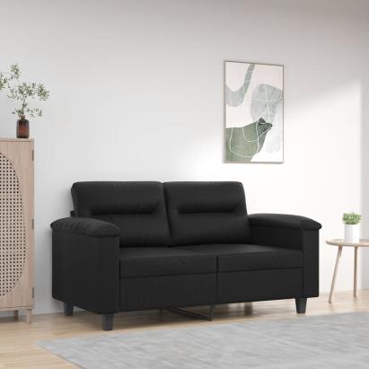 Canapea cu 2 locuri, negru, 120 cm, piele ecologică GartenMobel Dekor
