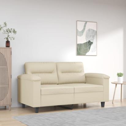 Canapea cu 2 locuri, crem, 120 cm, piele ecologică GartenMobel Dekor