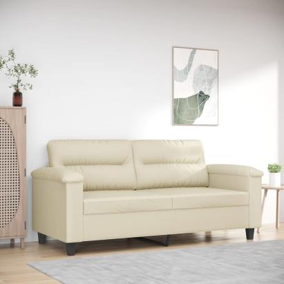 Canapea cu 2 locuri, crem, 140 cm, piele ecologică GartenMobel Dekor