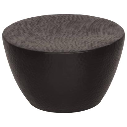 Măsuță de cafea, negru, Ø 50x30 cm, aluminiu bătut la ciocan GartenMobel Dekor
