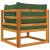 Canapea colț modulară, perne verzi, lemn masiv acacia GartenMobel Dekor
