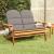 Bancă de grădină Adirondack cu perne 126 cm, lemn masiv acacia GartenMobel Dekor