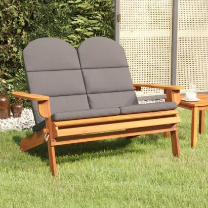 Bancă de grădină Adirondack cu perne 126 cm, lemn masiv acacia GartenMobel Dekor