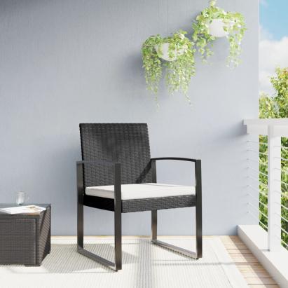 Scaune de bucătărie de grădină, 2 buc., negru, rattan PP GartenMobel Dekor