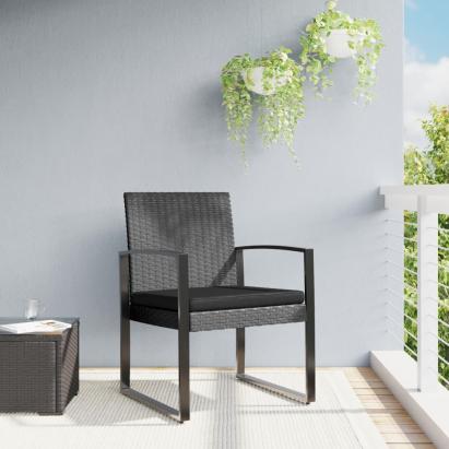 Scaune de bucătărie de grădină, 2 buc., gri închis, rattan PP GartenMobel Dekor