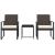 Set mobilier de grădină cu perne, 3 piese, maro, PP ratan GartenMobel Dekor