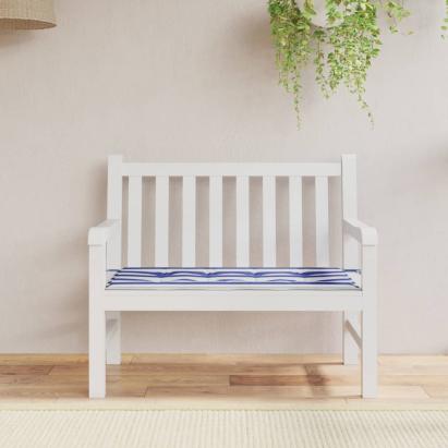 Pernă de bancă dungi albastre și albe 100x50x3 cm textil oxford GartenMobel Dekor