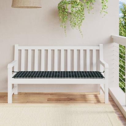Pernă bancă de grădină negru carouri 150x50x3 cm textil oxford GartenMobel Dekor