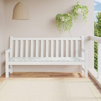 Pernă bancă de grădină, model frunze, 200x50x3 cm, textil GartenMobel Dekor