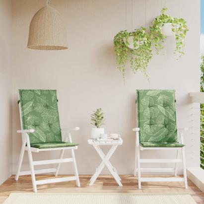 Perne de scaun spătar înalt, 2 buc., model frunze, textil GartenMobel Dekor
