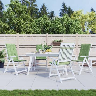 Perne de scaun spătar înalt, 4 buc., model frunze, textil GartenMobel Dekor