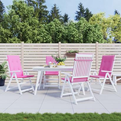 Perne de scaun spătar înalt, 4 buc., roz, textil GartenMobel Dekor