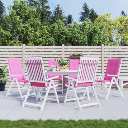 Perne de scaun spătar înalt, 6 buc., roz, textil GartenMobel Dekor
