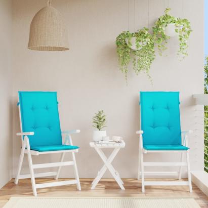 Perne de scaun spătar înalt, 2 buc., turcoaz, textil GartenMobel Dekor