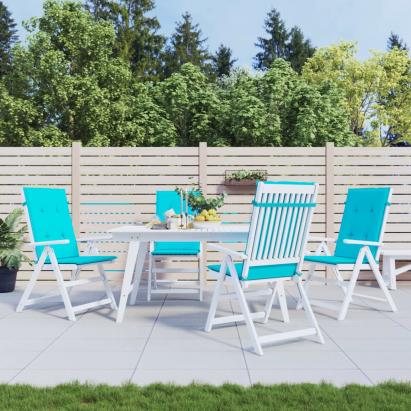 Perne de scaun spătar înalt, 4 buc., turcoaz, textil GartenMobel Dekor