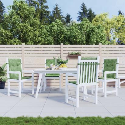 Perne de scaun spătar jos, 4 buc., model frunze, textil GartenMobel Dekor