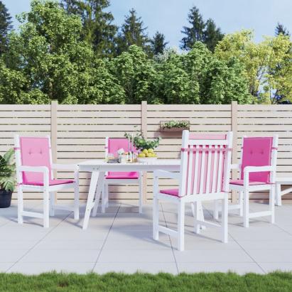 Perne pentru scaune cu spătar mic, 4 buc., roz, textil GartenMobel Dekor