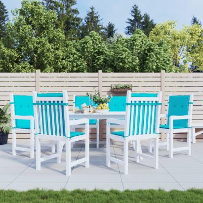 Perne pentru scaune cu spătar mic, 6 buc., turcoaz, textil GartenMobel Dekor